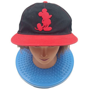 VTG‎ Mickey Mouse Disney Snapback Red/Black Cap Red Mickey Mouse Silhouette